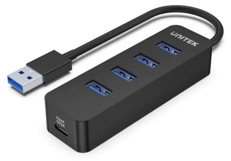 Unitek USB-A Hub H1117A met 4x USB-A 3.1 poorten, actieve hub, 10W