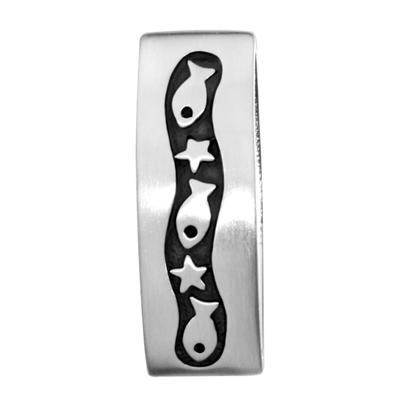 Kettenanhänger OSTSEE-SCHMUCK "Ostsee-Schmuck Anhänger Gleiter-Fisch & Stern", weiß, Schmuckanhänger, Damen, 37x12mm, Silber 925 (Sterlingsilber), 15,8 g, Kettenanhänger