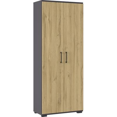 Aktenschrank GERMANIA "Profi 3.0", grau (graphit, grandson, eiche, nachbildung), B:80cm H:200cm T:40cm, Holzwerkstoff, Schränke, erhältlich in zwei Höhen