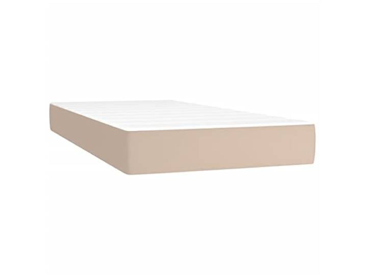 TUERYAFEK Taschenfederkernmatratze Kunstleder 120x190x20 cm Cappuccino Mittelhart, Schmutzabweisend, Geräuschdämpfend, Stützender Schaumstoff, Für Rucken- und Bauchschlafer