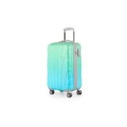 Suitline - Bordkoffer Handgepäck 55x35x20 cm, Trolley Hartschale glänzend Farbverlauf, 4 Rollen,TSA, Northern Lights