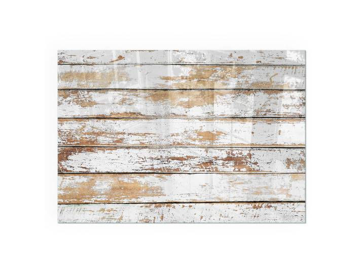 Tulup Kaminbodenplatte 100x70 cm - Ein beschädigtes Holzbrett, Weiß, Glas, Rechteckig, 100x70x0.4 cm, Elektrogeräte, Heizgeräte, Elektrokamine