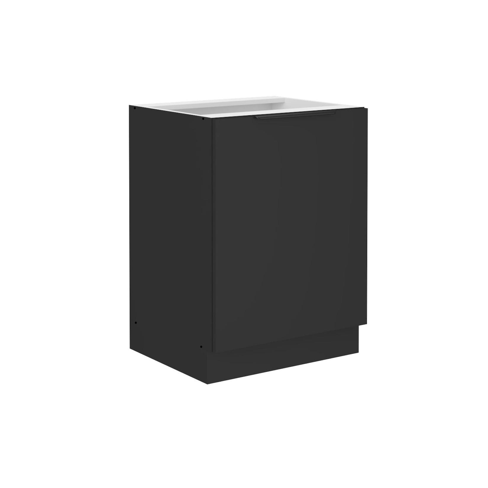Küchen Unterschrank 60 cm SIENA Schwarz Küche Küchenzeile Küchenblock