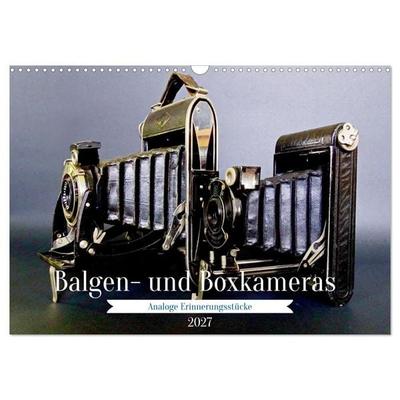 Balgen- und Boxkameras - Analoge Erinnerungsstücke (Wandkalender 2027 DIN A3 quer), CALVENDO Monatskalender
