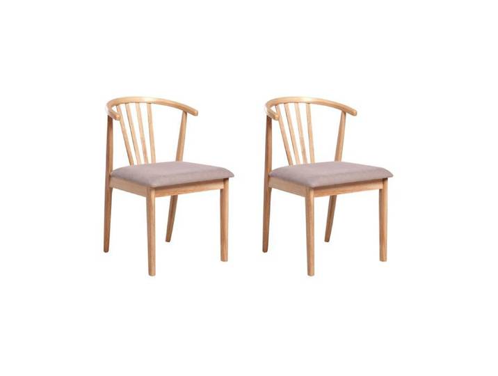 Lot de 2 chaises de salle à manger CRAIG Bois Marron clair/taupe