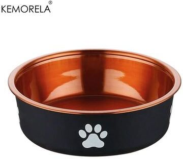 Inspire Select Anti Slip Stainless Steel Dog Bowl Durable Food & Water Feeder For Small, Medium & Large Dogs brown 5.51 In