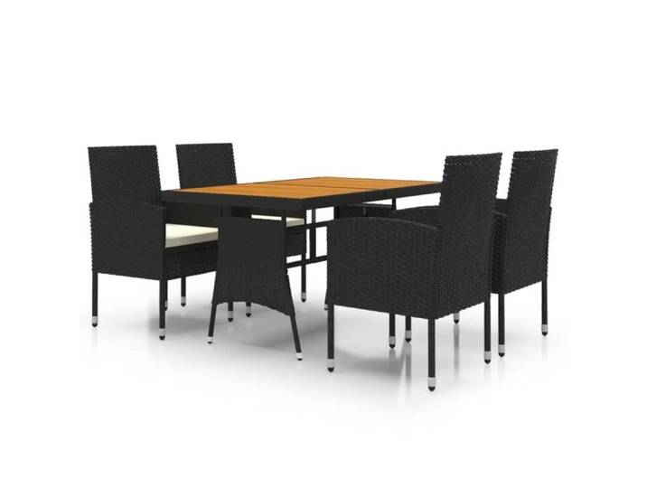 Ensemble table et chaises - Maison - Mobilier d'extérieur - Résine tressée - Acier - 4 personnes