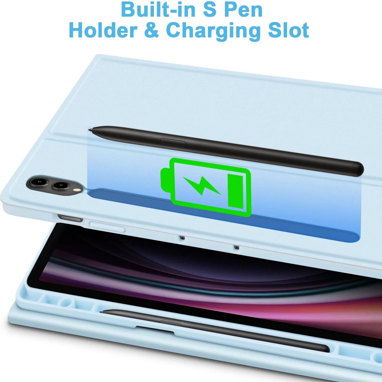 INF Bluetooth-Tastaturhülle mit Hintergrundbeleuchtung, kompatibel mit Samsung Galaxy Tab S7+/S7 Plus 12,4 Zoll