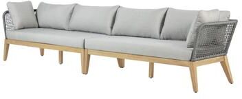 Crafters and Weavers "Cypress Teak Wood 128"" Sofa with Rope Design"