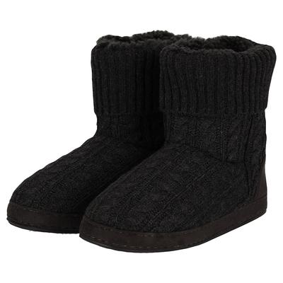 Hausboots APOLLO, Damen, Gr. 37-38, schwarz (anthraite melange), Obermaterial: 100% Polyester, meliert, Schuhe, komfortable und langlebig