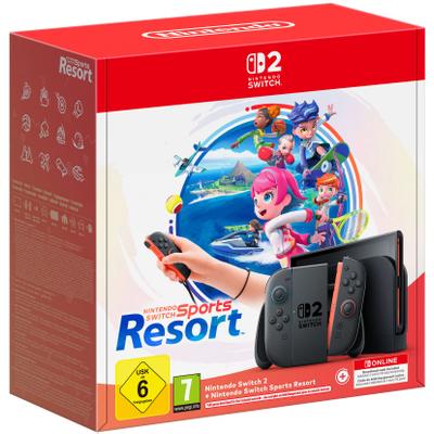 NINTENDO SWITCH 2 Konsolen-Set "Switch 2 + Sports Resort", schwarz, B:27,2cm H:11,6cm T:1,39cm, Spielekonsolen, Topseller