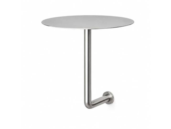 Runder Wandtisch, Gebürsteter Edelstahl-Beistelltisch für Sitzbereiche Platzsparender Café-Thekentisch für Café, Milchtee-Laden, Restaurant und Bäckerei(30x45cm)