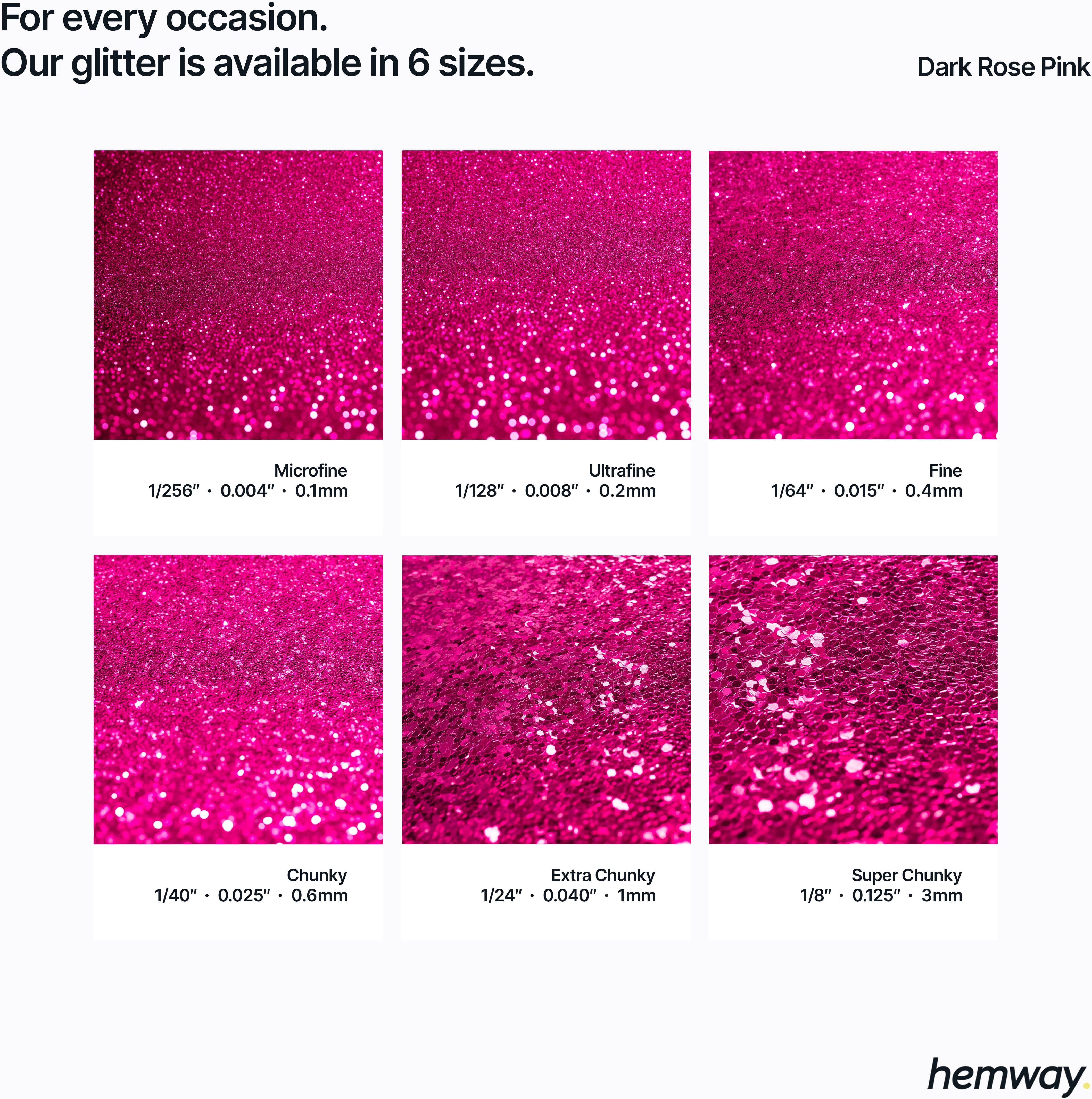 Hemway Craft Glitter Shaker 130g / 4.6oz   Dark Rose Pink   Epoxy Resin, DIY, Tumbler, Decoration - Dark Rose Pink - Fine 260g