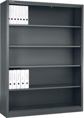 Schäfer Shop Select Regalschrank MS, 5 OH, T 400 x H 1935 mm, Stahlblech, Basaltgrau