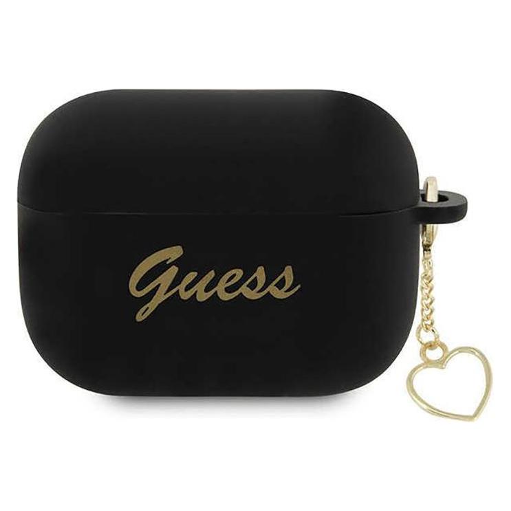 Guess 4G Charms Heart Silicone Case für Apple Airpods Pro 2 - black (Kopfhörer Hülle) (GUAP2LSCHSK)
