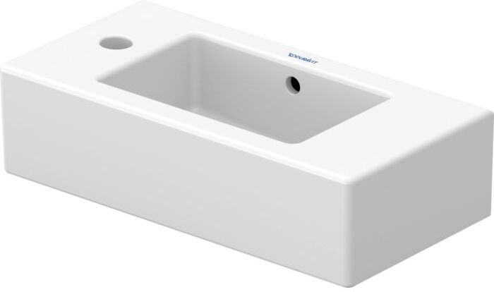Duravit Vero, Möbel-Handwaschbecken 0703500009 50x25cm, mit Überlauf, Hahnlochbank, Hahnloch links, weiß