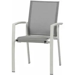 SIENA GARDEN Dining Sessel Velia, Aluminium/Ranotex, matt weiß-grau