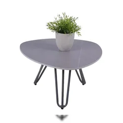 DELUKE Gartentisch KALLE - Aluminium, gesinterter Stein, Grau, 68x68x39cm | Terrassentisch Wetterfest Outdoor Tisch