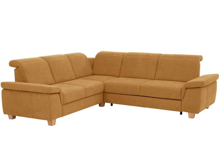 Ecksofa, Senf, 256x236 cm, Luxus-Microfaser, Federkernpolsterung, Klassisch, Home-affaire