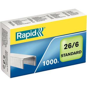 Rapid Heftklammern 24861300, Typ 26/6, 2 - 20 Blatt Heftleistung, verzinkt, 1000 Stück
