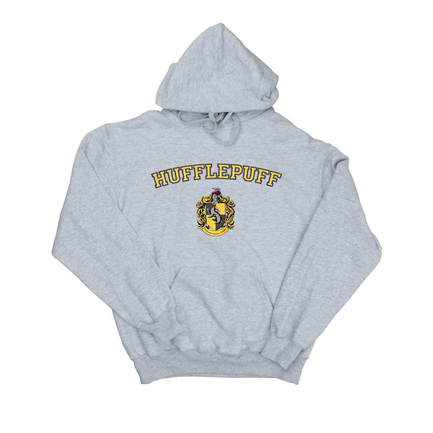 Harry Potter Meisjes Hufflepuff Crest Hoodie (Sportgrijs)