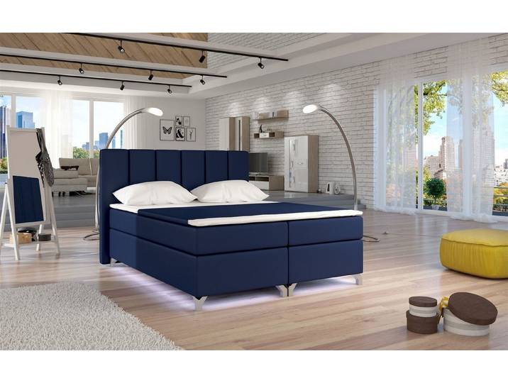 Fun Möbel Boxbett Schlafzimmerbett PARMA mit LED (inkl. Bettkästen, inkl. Kaltschaumtopper)