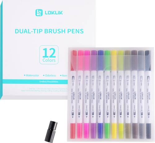 Loklik Dual Tip Brush Pens 12 Farben Stift