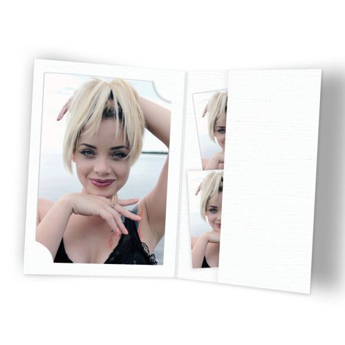 1x100 Daiber Passbildmappen weiß für 3 Bildformate