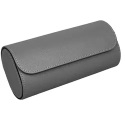 BLCK 203-grey Uhrenrolle Aufbewahrung für 3 Uhren Leder Grau