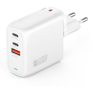 4smarts USB-Ladegerät GaN Flex, 65 Watt, 2x USB-C und 1x USB-A, 3 Ports, Schnellladegerät