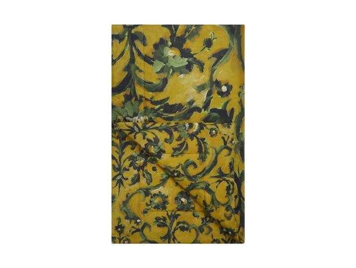 Courte pointe imprimée en percale de coton jaune 135x200