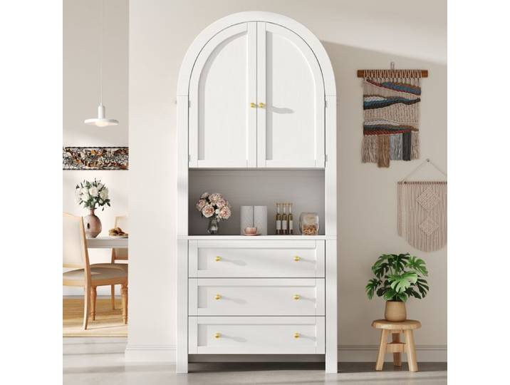 Armoire de rangement - TRUXEN8 - MDF - Blanc - 70x35x180 cm