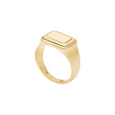 Fingerring FOSSIL "Schmuck Geschenk Edelstahl RAQUEL" Gr. 19, gelbgoldfarben, Fingerringe, Damen, 19, Edelstahl, 4mm, Fingerring