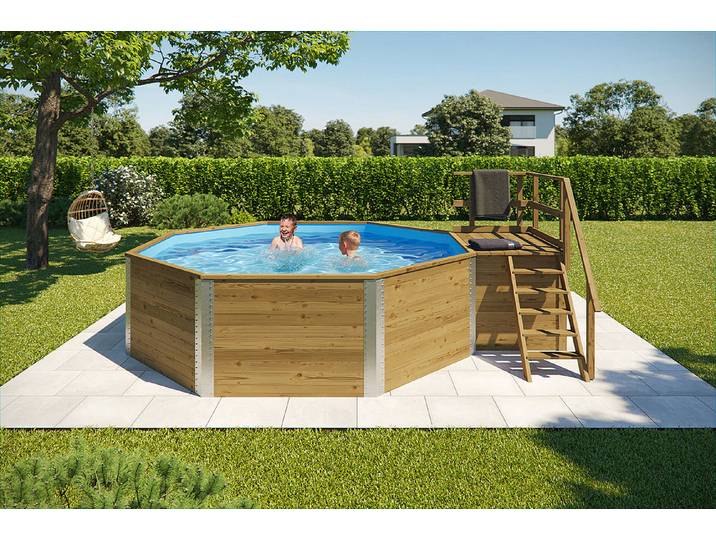 Weka Massivholz Swimming Pool 593B 3.8 × 4.8 m 11.4 m³