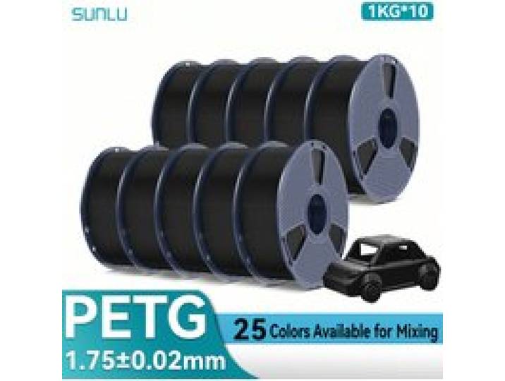 SUNLU 1,75 mm PETG 3D-filament 10KG 22LBS Duurzaam 3D PETG-filament met hoge sterkte en herbruikbare spoel Past op de meeste FDM 3D-printers