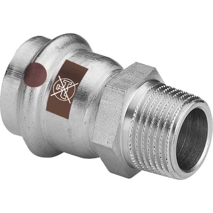 Viega Temponox Übergangsstück 811549 22 mm x R 3/4, Stahl, nicht rostend, R-Gewinde, SC-Contur