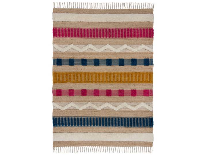 Teppich Nagomi Mehrfarbig Streifen Jute, Wolle, Polyester, Baumwolle 170 x 120 cm - Teppich