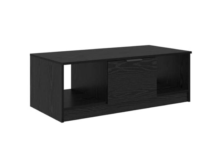 GHVBNMF Couchtisch Schwarz Eichen-Optik 100x50x36cm Holzwerkstoff Praktischer Wohnzimmertisch für die Lounge mit 3 Staufächern und kompakter Schublade für Ordnung im Sitzbereich.