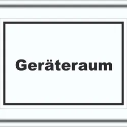 HB-Druck Geräteraum Schild mit Text Schuppen waagerecht A5 Rückseite selbstklebend