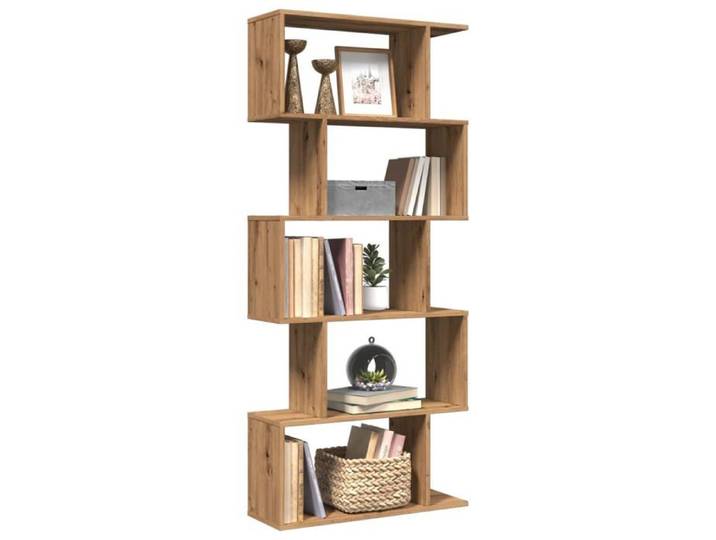 Étagère séparatrice de pièce à 5 niveaux chêne artisanal étagère étagère à livres étagère de rangement 858101