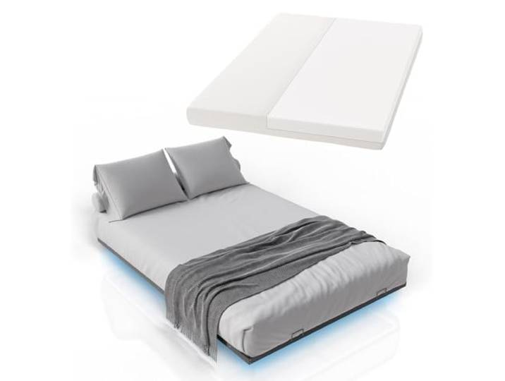 JUSKYS® Metallbett Palamos 140 x 200 cm mit Matratze, Lattenrost, Schwarz Schwebebett minimalistisch & modern, mit Bettgestell, Inklusive LED-Beleuchtung, pulverbeschichtes Metallgestell