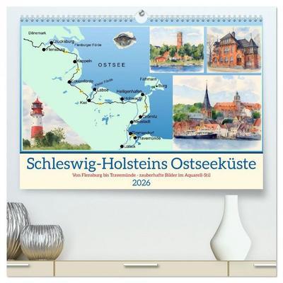 Schleswig-Holsteins Ostseeküste (hochwertiger Premium Wandkalender 2026 DIN A2 quer), Kunstdruck in Hochglanz