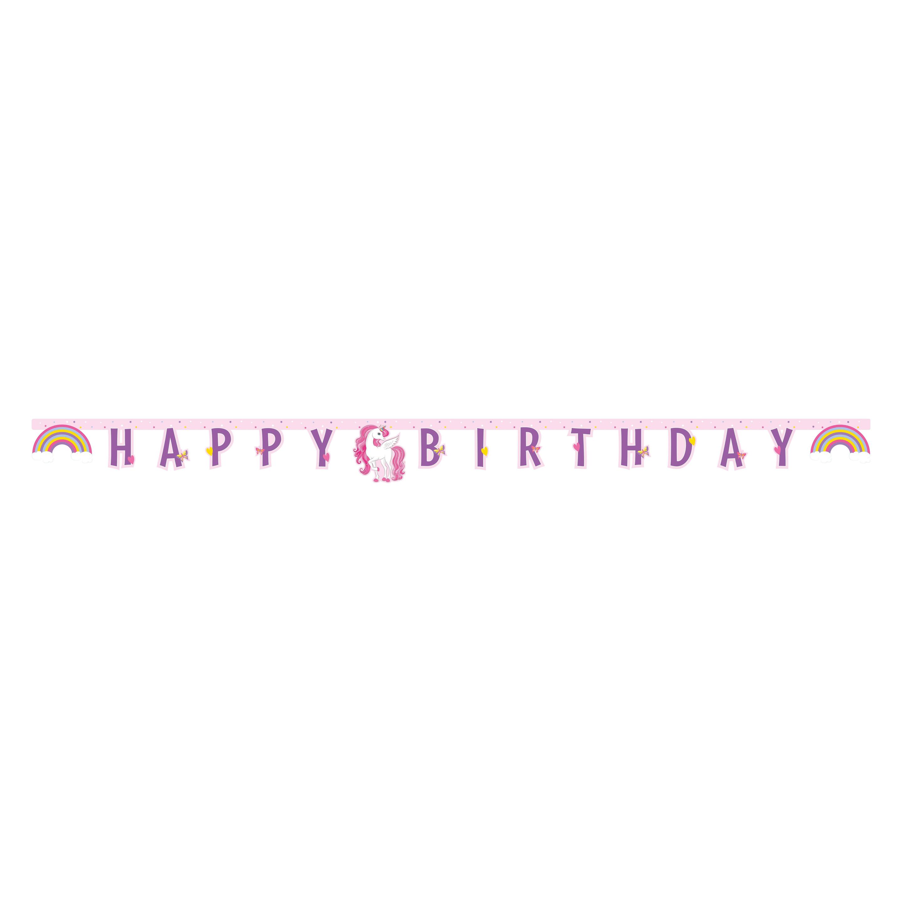 GoDan Einhorn Happy Birthday Girlande (1 Stk.) (GN93764)