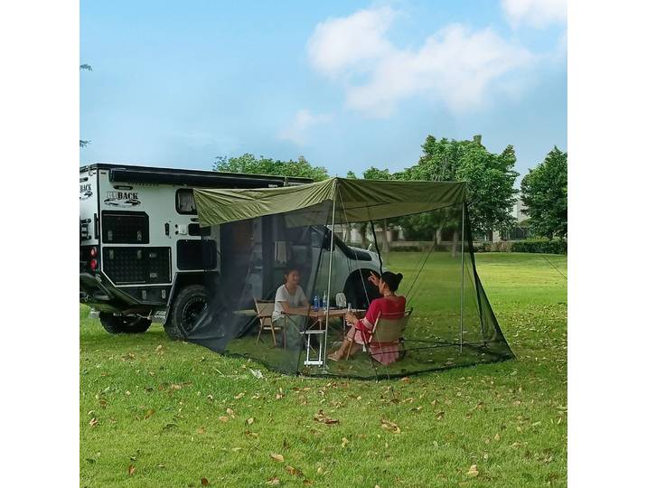 Tente Arrière SUV pour Camping Imperméable Pare-soleil Anti-Moustique Tente de Coffre Auvent Arrière de Voiture pour SUV Jeep Van
