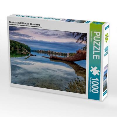 CALVENDO Puzzle Straussee mit Blick auf Strausberg | 1000 Teile Lege-Größe 64 × 48 cm Foto-Puzzle für glückliche Stunden