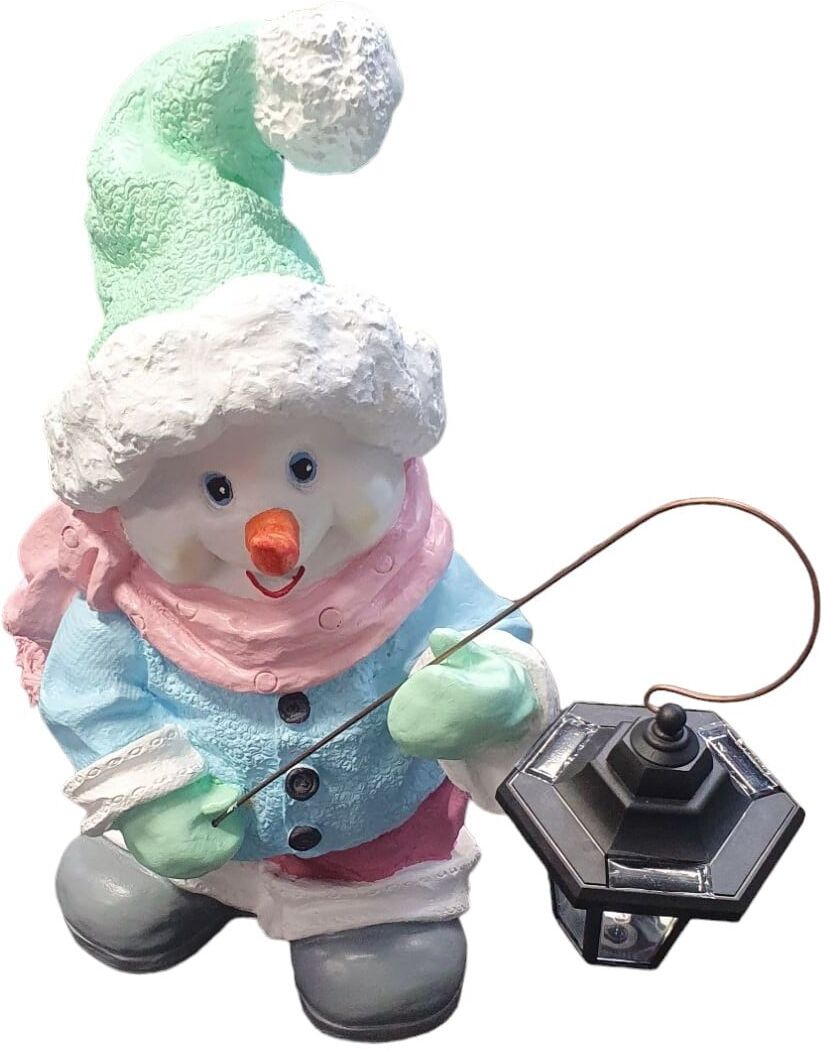 FD Figur Schneemann klein Pastell Polyresin 51 x 42 x 30 cm pastell