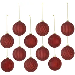 Christbaumkugel-Set Miracle Dunkelrot 12-teilig