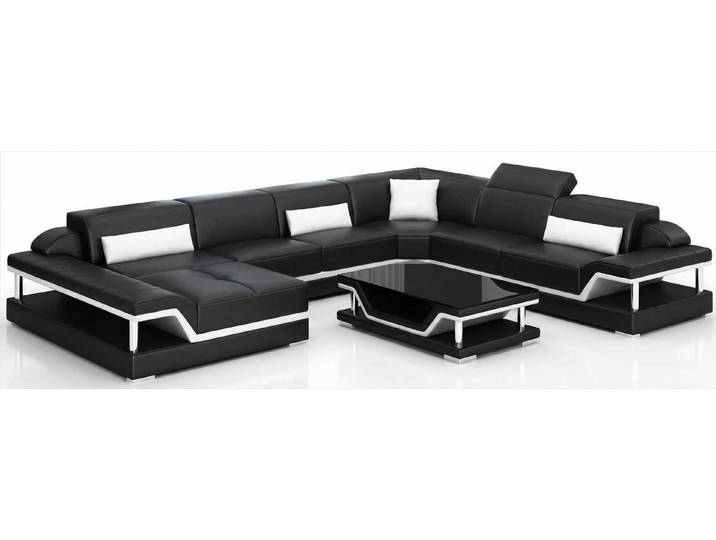 Xlmoebel Wohnlandschaft Große Ecksofa Landschaft Schwarz mit Couchtisch und Luxus Wohnstil, 2 Teile, Special features