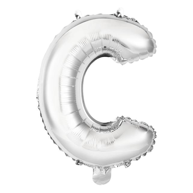 Riethmüller Mini Buchstabe C Silber Folienballon N16 verpackt (5x) (9909610)