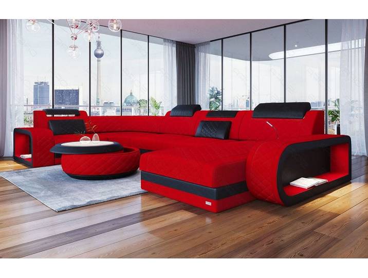 Stoff Wohnlandschaft Berlin U-Form